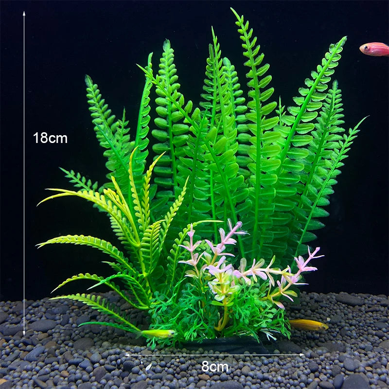 Plantes artificielles décoratives pour aquarium, herbe aquatique en plastique pour décorations d'aquarium, accessoires pour aquarium, plantas acuario