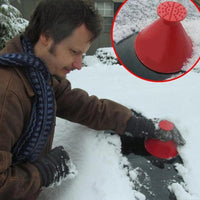 4 pièces fenêtre de voiture pare-brise magique grattoir à glace entonnoir pelle à neige, voiture circulaire en plastique pelle à neige grattoir à neige outil de déneigement