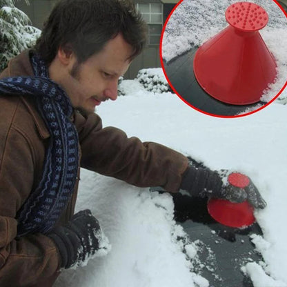 4 pièces fenêtre de voiture pare-brise magique grattoir à glace entonnoir pelle à neige, voiture circulaire en plastique pelle à neige grattoir à neige outil de déneigement