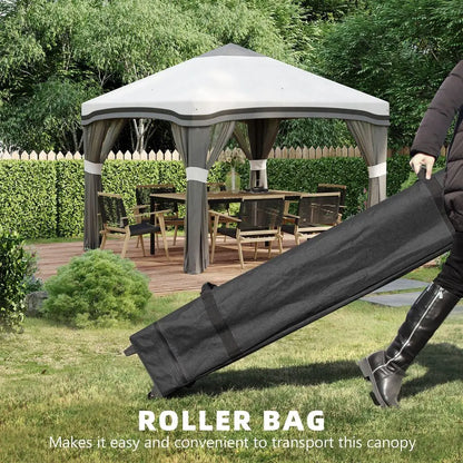 10 x 10 Pop Up Canopy Tent with Netting, Instant Tents for Parties, Height Adjustable, with Wheeled Carry Bag and 4 Sand Bags f