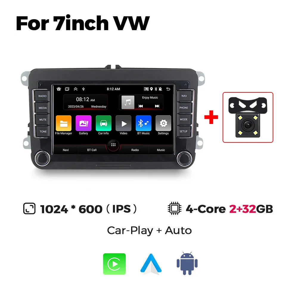 MEKEDE Android Autoradio pour Volkswagen Passat b6 b7 golf 5 6 Polo Jetta Skoda Autoradio multimédia PlayerGPS WiFi RDS Carplay