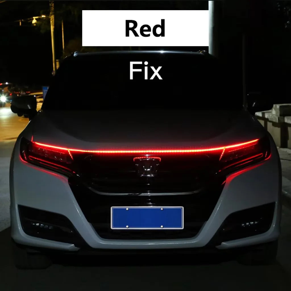 LED feux de jour balayage démarrage capot de voiture lumières décoratives DRL Auto moteur capot Guide lampe d'ambiance décorative 12V blanc