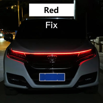 LED feux de jour balayage démarrage capot de voiture lumières décoratives DRL Auto moteur capot Guide lampe d'ambiance décorative 12V blanc