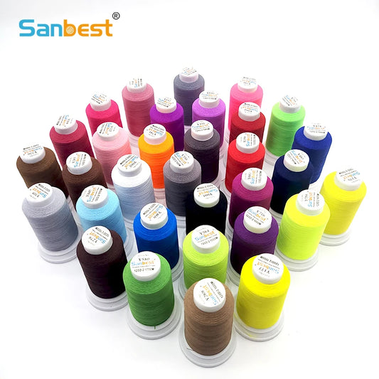 Sanbest-Fil à broder mat, fils de machine en polyester, haute résistance, Brother Singer, Janome, Babylock, 1000m