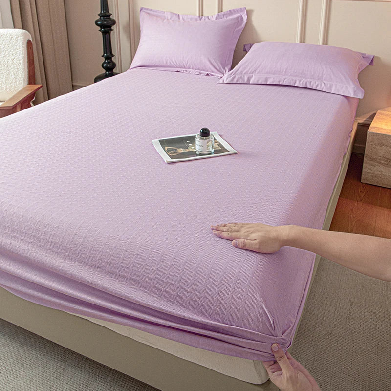 Drap-housse avec bande élastique, couleur unie, housse de matelas douce pour lit simple, double, king, queen, 90/120/140/150/160/180x200cm