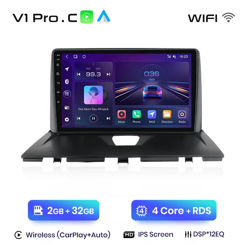 Junsun-V1 AI Voice Wireless CarPlay Android Auto Radio, KIT Rods 2007, 2008, 2009, 2010-2016, 4G, Système intelligent de voiture, GPS