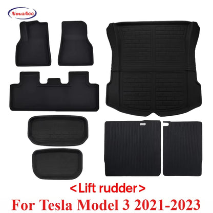 Tapis de sol imperméable et antidérapant, pour intérieur de voiture Tesla modèle 3 2021 – 2024 Highland 2025, entièrement entouré, spécial XPE
