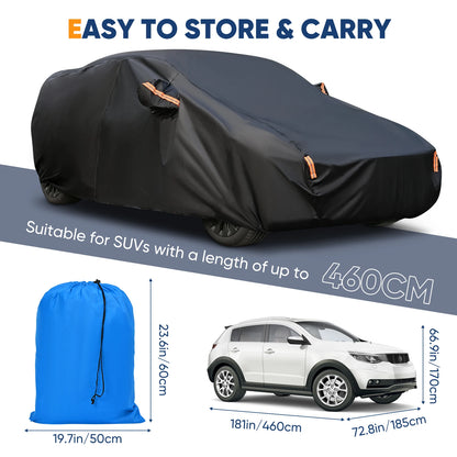 Housse de voiture extérieure complète noire, pare-soleil, Protection anti-poussière avec bandes réfléchissantes universelles pour berline Hatchback SUV