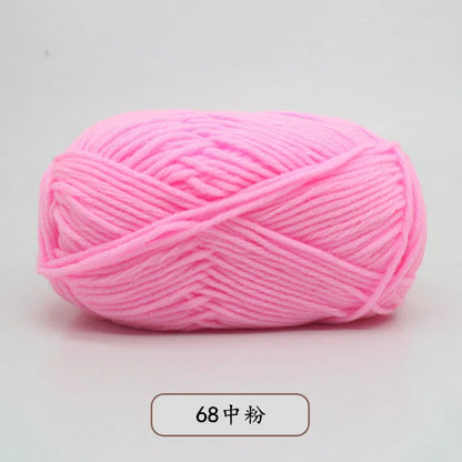 40-50 جم/المجموعة خيوط قطنية حليبية 4 طبقات (80%) للحياكة، صبغة لانا لعمل الكروشيه اليدوي، سترة قبعة دمى بسعر منخفض