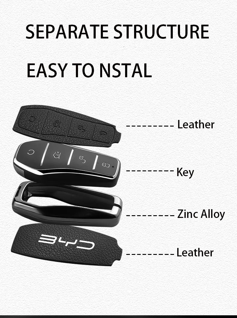 Nouveau Style en alliage peau de mouton voiture clé housse pour BYD chanson Pro Plus Max Dmi EV joint dauphin télécommande clé Auto accessoires