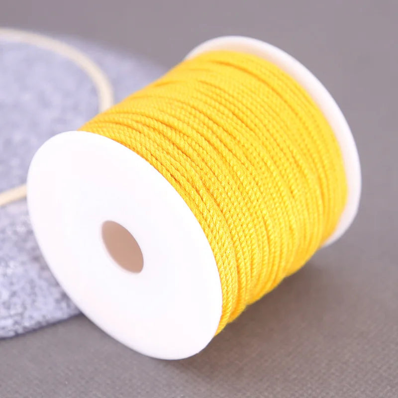 Corde de coton pour macramé, ficelle, ficelle, fil, artisanat, couture, tentures murales faites à la main, bohème, fête de mariage, décoration d'intérieur, 1.2mm, 37m