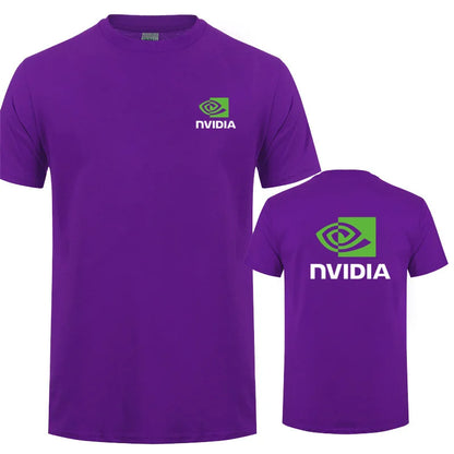 تي شيرت Nvidia رجالي صيفي بأكمام قصيرة قطن Nvidia تي شيرت رجالي كبير الحجم LH-033