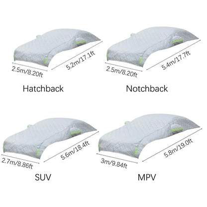 Juste de voiture universelle en coton contre la grêle, couverture complète extérieure, protection contre la pluie, le soleil, les UV, adaptée à diverses conditions météorologiques défavorables