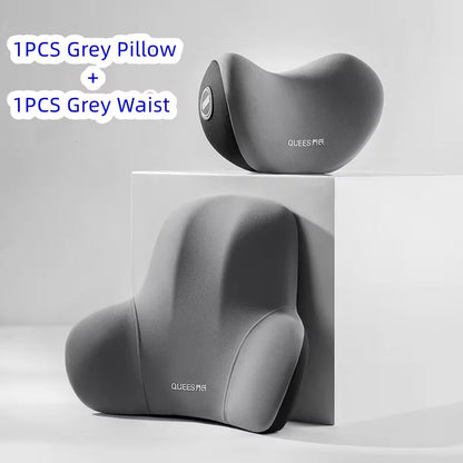 High Quality Universal Car Headrest Cushion Car Seat Neck Pillow Perforated Leather Breathable Lumbar Support Car Pillow