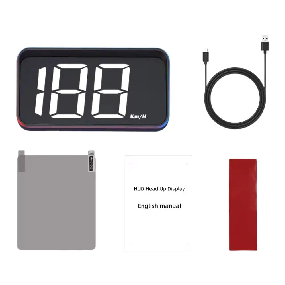 Compteur de vitesse GPS HUD numérique tête haute, Projection électronique automatique sur verre, compteur de vitesse de voiture, projecteur de pare-brise, horloge