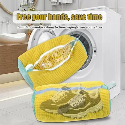 1/4 pièces chaussures de lavage sac protecteur fibres moelleuses Polyester chaussures de lavage Machine amicale sac à linge sacs de séchage