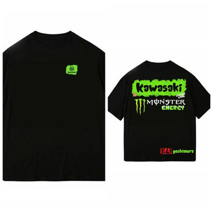 Le nouveau T-shirt imprimé Kawasaki Ninja d'été 2025 est un streetwear en coton à manches courtes ample et à la mode pour hommes et femmes 01