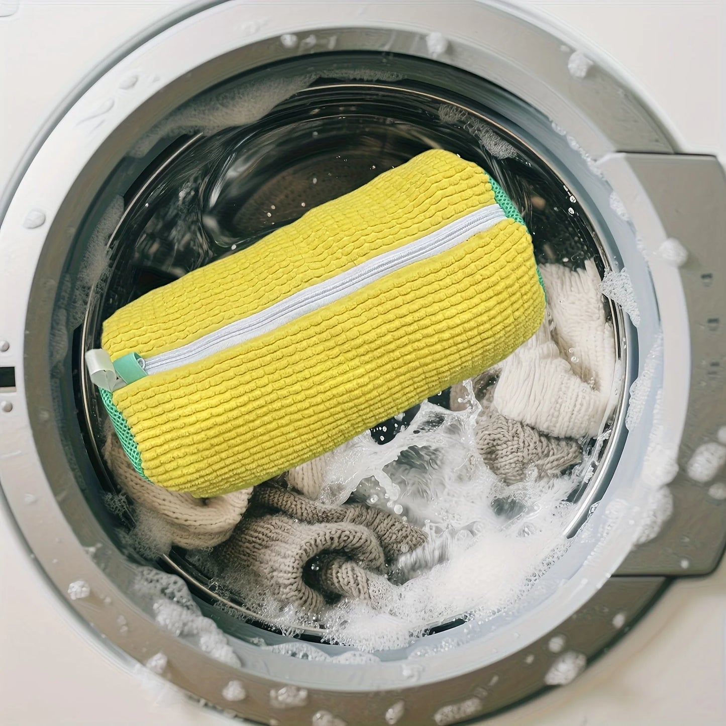 Sac à chaussures à fermeture éclair - sac de lavage de chaussures robuste pour lave-linge et sèche-linge, sac de lavage ovale, adapté aux chaussures de sport
