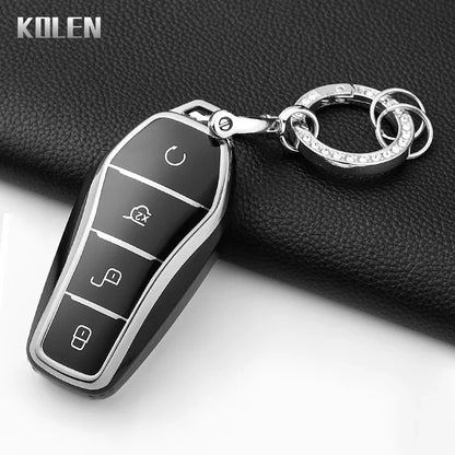 Pour BYD Song Plus Atto 3 Han EV Tang DM Qin joint dauphin mode TPU voiture clé housse protégée porte-clés Fob accessoires