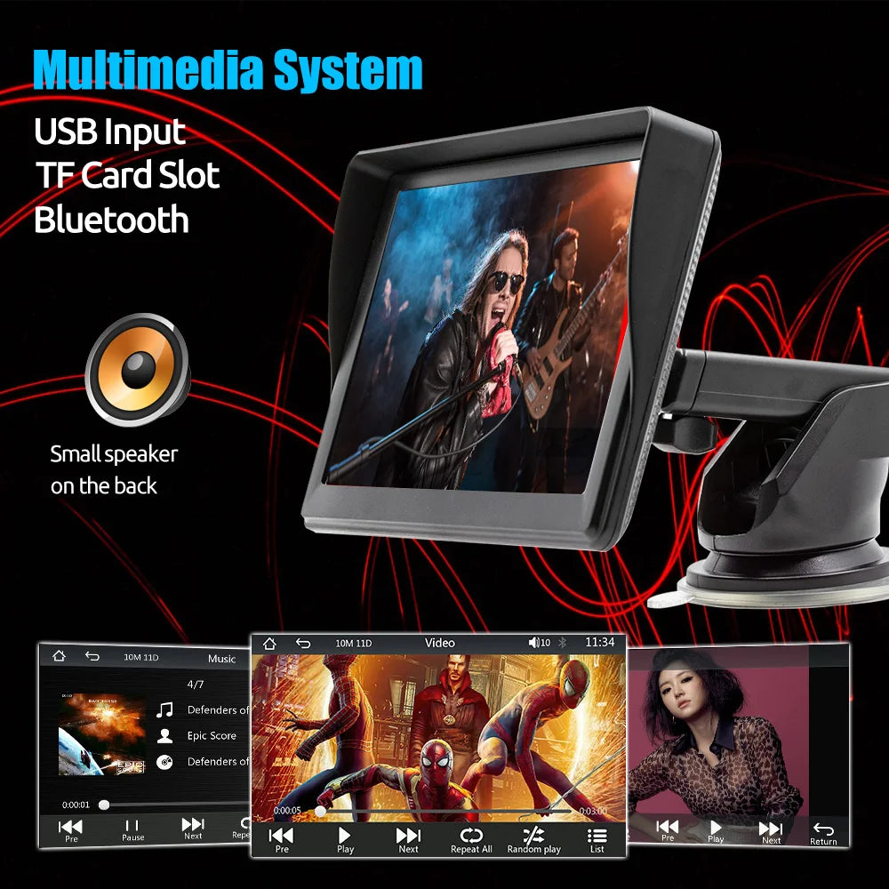 Autoradio Portable lecteur vidéo multimédia sans fil CarPlay Android Auto écran tactile 7 pouces avec AUX FM pour caméra de recul ﻿