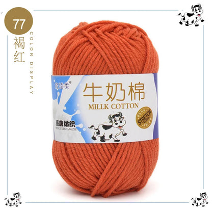 Fil à tricoter en coton au lait, 5 brins, 50g, pour bricolage de sacs de poupée, fil, écharpe, chaussettes