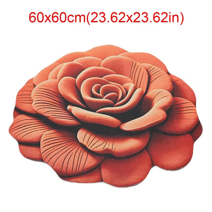 سجادة زهور ذات شكل خاص، غير قابلة للانزلاق، ماصة، بنمط الفاوانيا، 40x40 سم/60x60 سم، حشية باب ناعمة