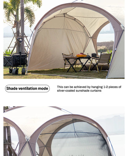 Tente dôme extra large Sonuto, gazebo de camping pop-up avec moustiquaire, protection solaire imperméable, pavillon pour fête en plein air