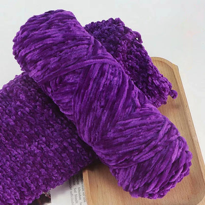Fil de velours doux en Chenille, mélange de laine tricotée au Crochet, écharpe faite à la main, manteau, couverture et chapeau pour bébé, 95g