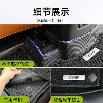 بوليمرات خاصة للأرضيات لسيارات Xiaopeng G6 G9، TPE، صديقة للبيئة، مقاومة للماء، طبقة مزدوجة، سجادة سيارة، قدم، Xpeng