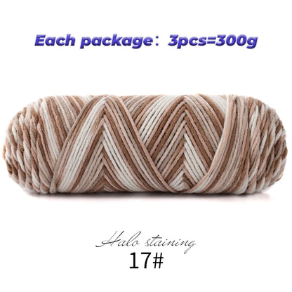 Pull auto-tissé en coton au lait teint à 5 brins, écharpe, couverture moyenne épaisse, fil au Crochet tissé fait à la main, 300g