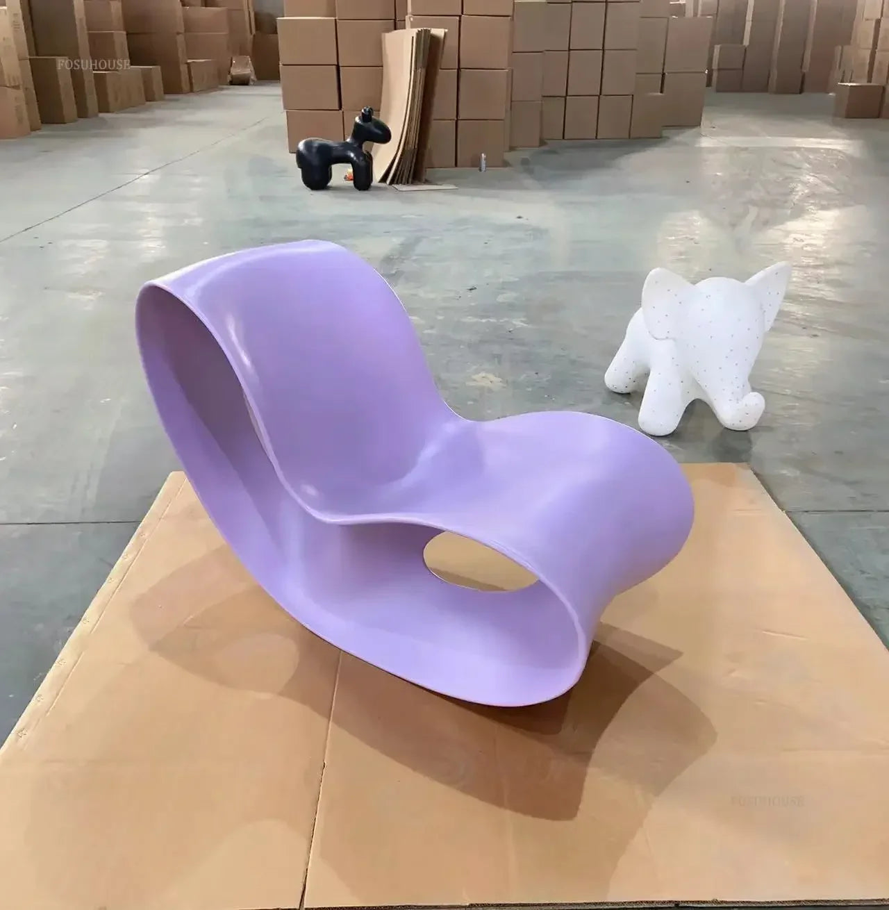 Chaise longue en plastique légère et luxueuse, Chaise à bascule d'extérieur moderne, créative, paresseuse, pour loisirs, maison, balcon, salon