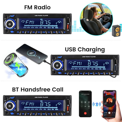 Junsun 1 Din lecteur de voiture MP3 DAB DAB + récepteur Audio numérique Radio stéréo 7 couleurs bouton Bluetooth 2 USB TF AUX FM AM musique
