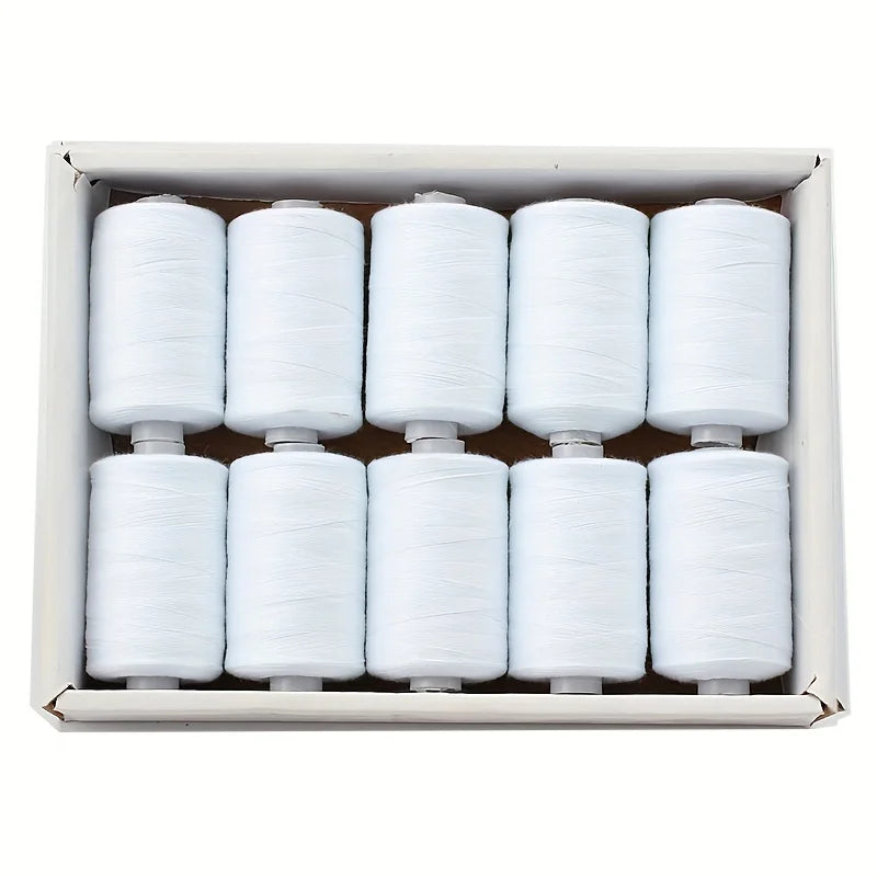 Fil à coudre - 10 fils en polyester pour machine à coudre, quilting et à coudre à la main - Ensemble de 1000 yds par bobine