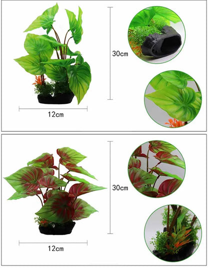 Plantes artificielles décoratives pour aquarium, herbe aquatique en plastique pour décorations d'aquarium, accessoires pour aquarium, plantas acuario