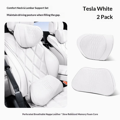 Coussin de nuque et de soutien lombaire pour voiture, universel toutes saisons, coussin lombaire respirant avec contour ergonomique pour la taille