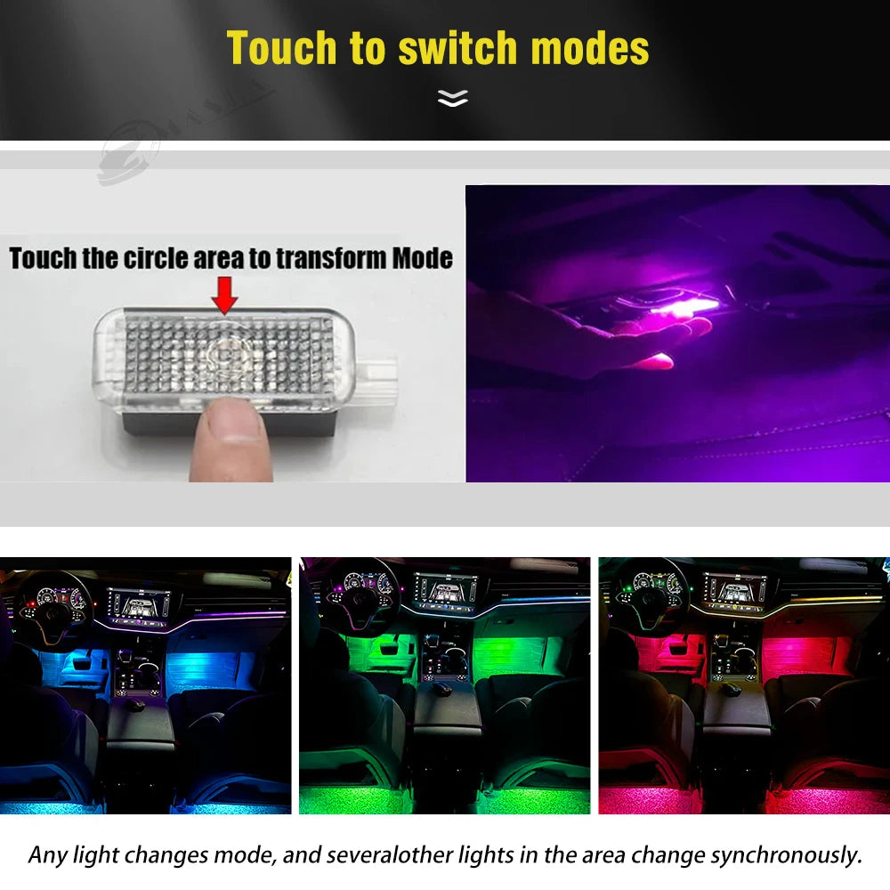 Lampe de plancher LED RVB pour voiture, Audi, VW, Skoda, Seat, Porsche, accessoires auto, décoration intérieure, escales, lumière décorative