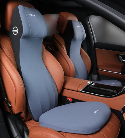 Appui-tête en cuir pour voiture, Support lombaire en mousse à mémoire de forme, oreiller de cou, coussin de dos, Support de taille, accessoires d'intérieur de voiture