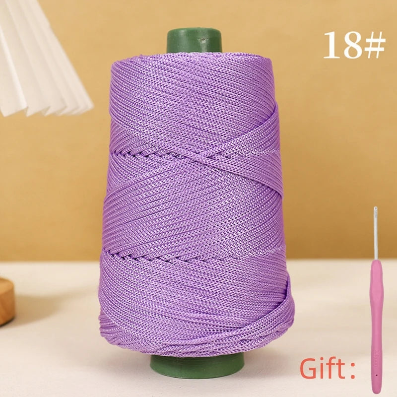 Corde légère au crochet, 250g, 3mm, fil creux cool au crochet, chapeau de soleil d'été, tricot à la main, fils épais, sac, coussin de chapeau