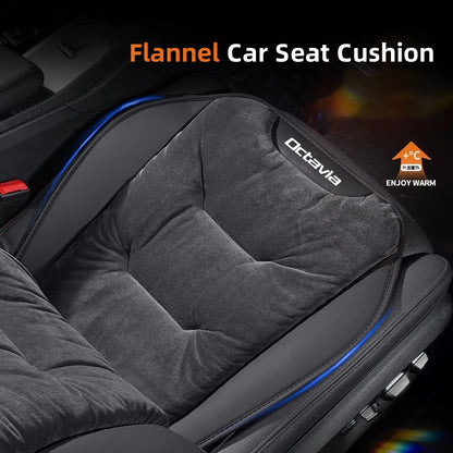 Housse de siège de voiture en flanelle, pour Skoda Octavia 2 3 MK1 MK3, coussin de siège avant/arrière de voiture en peluche chaud d'hiver, accessoires d'intérieur automobile