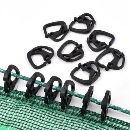 20/50/100 pièces Crochets noirs pour filet pare-soleil, Outil d'installation Agraffe pour filet pare-soleil de jardin, Support de suspension pour clôture de cour extérieure et de volière