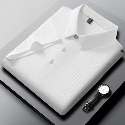 2025 nouveaux hommes décontracté mode rayé à manches courtes col Polo respirant et confortable été polyvalent T-shirt
