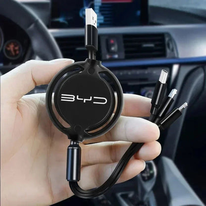 Câble de données à charge rapide, 100W, multifonctionnel, 3 en 1, BYD M6 G3 G5 T3 13 F3 F0 Dock S7 E5 E6 L3, Tang Yuan ATTO3 Song