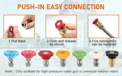 Nettoyeur de surface sous châssis de 24 pouces pour nettoyeur haute pression, balai à eau pour lavage de châssis de voiture, connecteur rapide 1/4 pouce, compatible Karcher Sun Joe