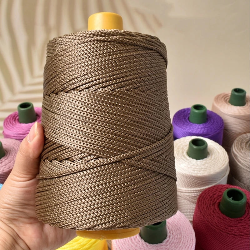 Corde légère au crochet, 250g, 3mm, fil creux cool au crochet, chapeau de soleil d'été, tricot à la main, fils épais, sac, coussin de chapeau