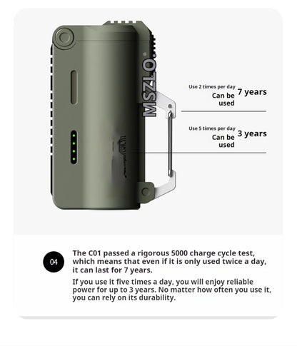 DOKIY 5000mAh 22.5W سوبر سعة كبيرة بطارية شحن سريع شاحن محمول للتخييم في الهواء الطلق PowerBank مع حلقة تعليق أصلية