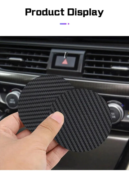 Tapis de dessous de verre de voiture en Fiber de carbone, pour Dongfeng DFM Aeolus ax3 k01 Ax5 580 h30 c31 ax7 AX4, support de verre d'eau, accessoires antidérapants