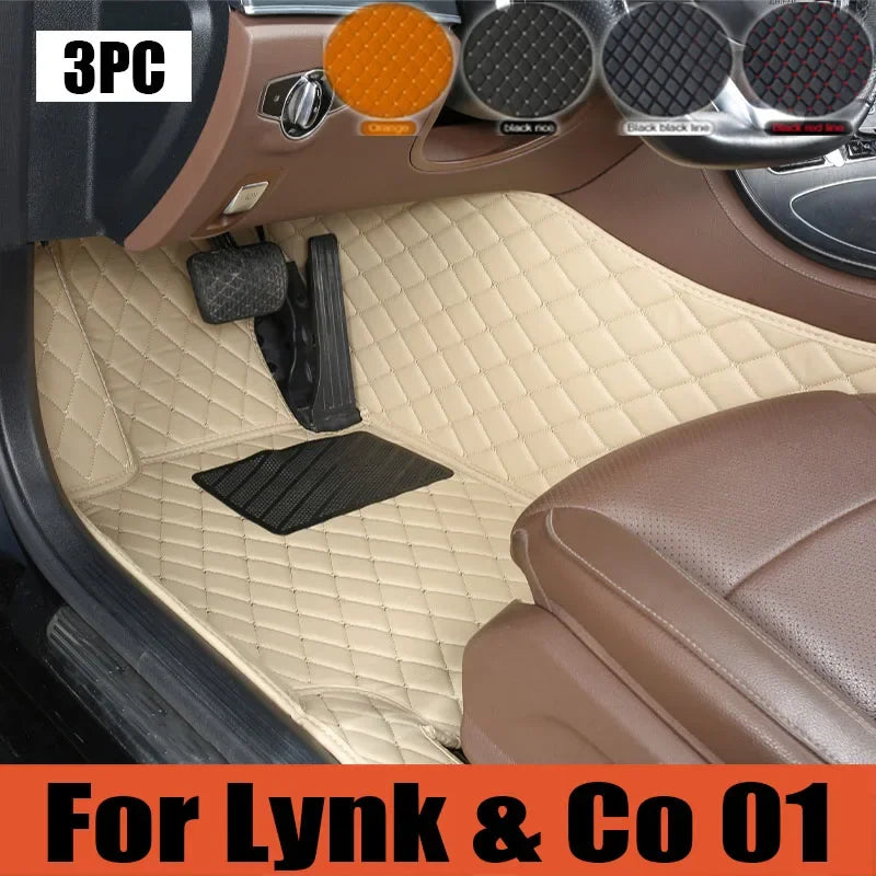 Tapis de sol de voiture d'origine pour Lynk & Co 01 2021, coussinets de pied automobiles personnalisés, couverture de tapis d'automobile, tapis de coffre intérieur