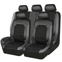 Housse de siège de voiture universelle en Polyester + cuir, couture Sandwich, 9 pièces