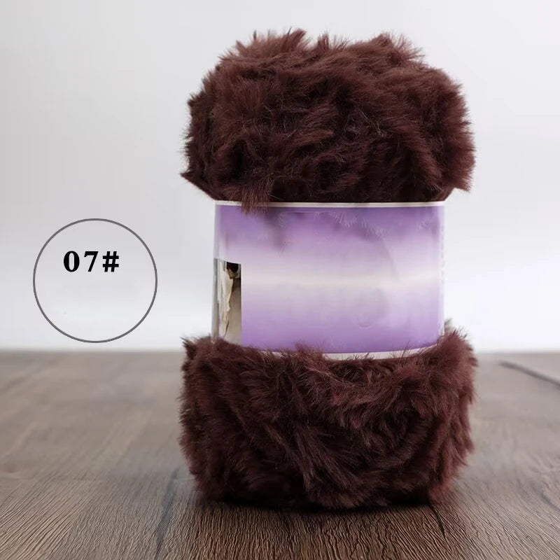 Fil de fausse fourrure 200g pour tricoter des pantoufles, des pulls chauds, des écharpes et des chapeaux faits à la main