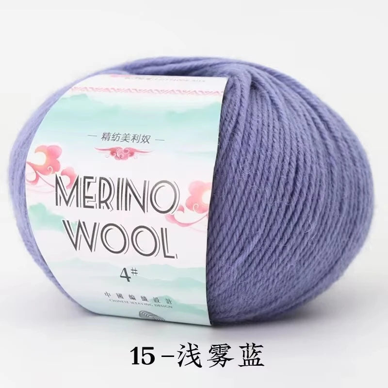 Rouleau de fil de laine mérinos pour bébé, 50 g/rouleau, 130 M/rouleau, bricolage tricoté à la main, écharpe au Crochet, vêtements, chapeaux